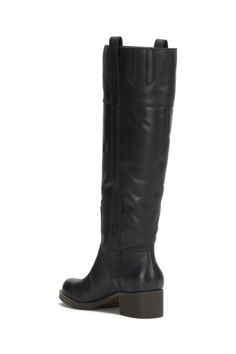 Lucky Brand Hybiscus Leather Women's Knee High Boots Black | South Africa-FEU180463