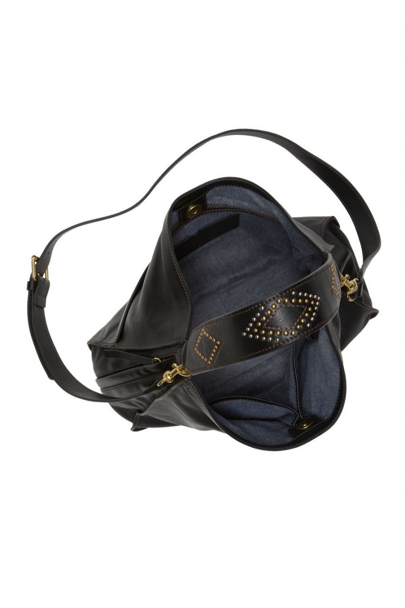 Lucky Brand Iris Studded Women's Shoulder Bags Black | South Africa-JGT041379