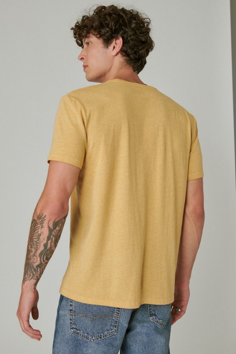 Lucky Brand Journey Scarab Men's T-Shirts Orange Mustard | South Africa-KUR627145