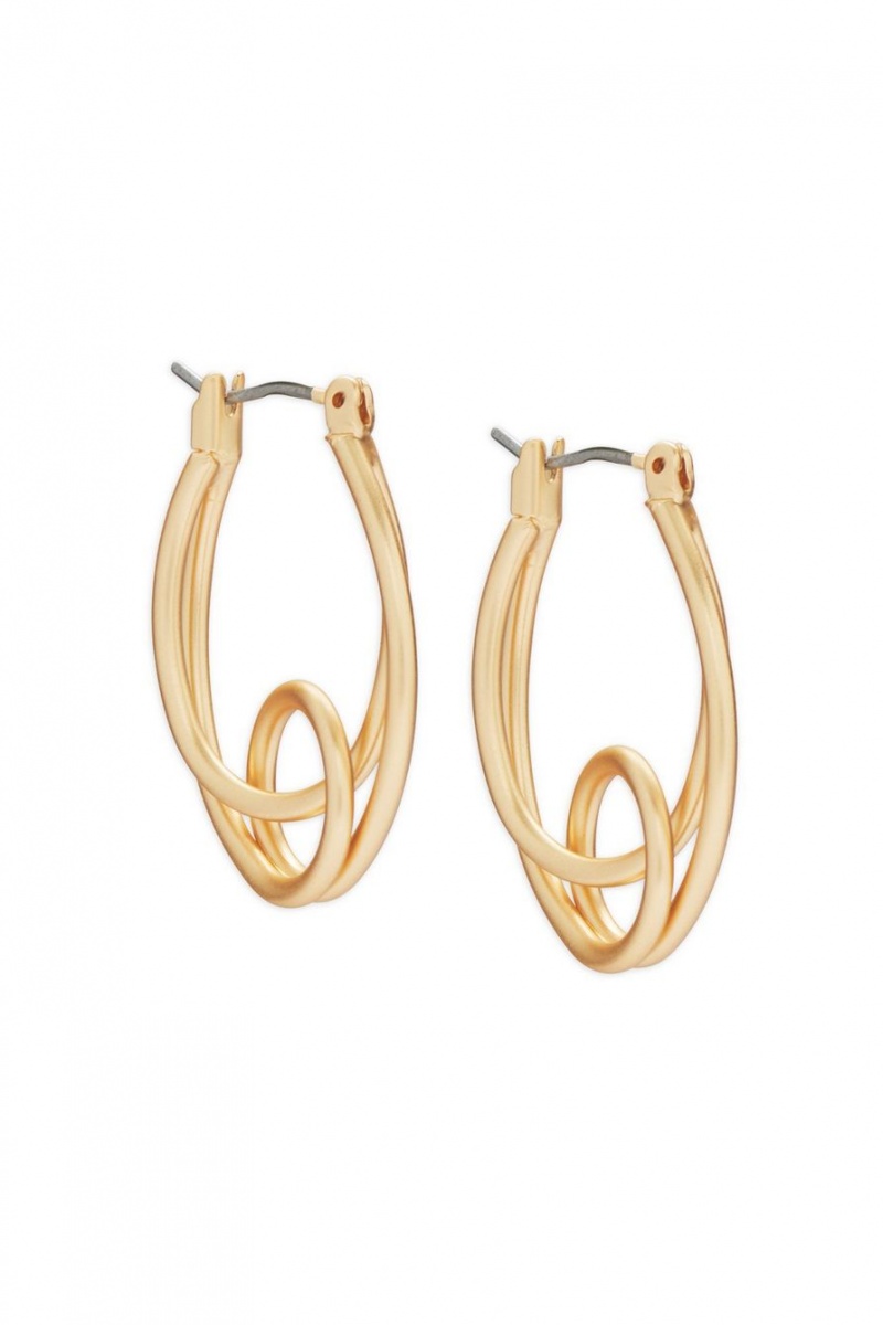 Lucky Brand Knotted Loop Oval Hoop Women\'s Earrings Gold | South Africa-XAF370289