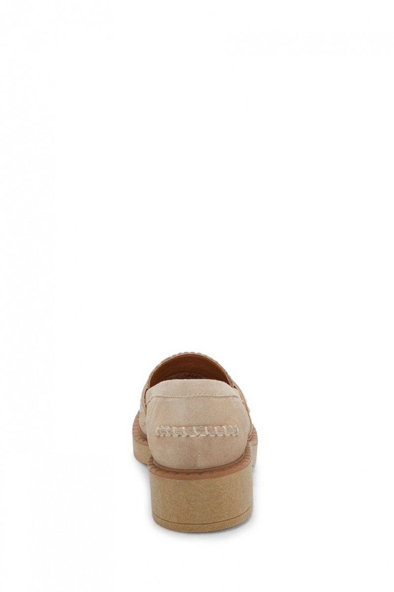 Lucky Brand Larissah Suede Women's Loafers Light Beige | South Africa-VKQ237598