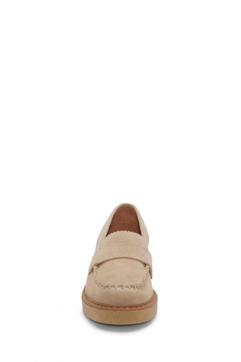 Lucky Brand Larissah Suede Women's Loafers Light Beige | South Africa-VKQ237598