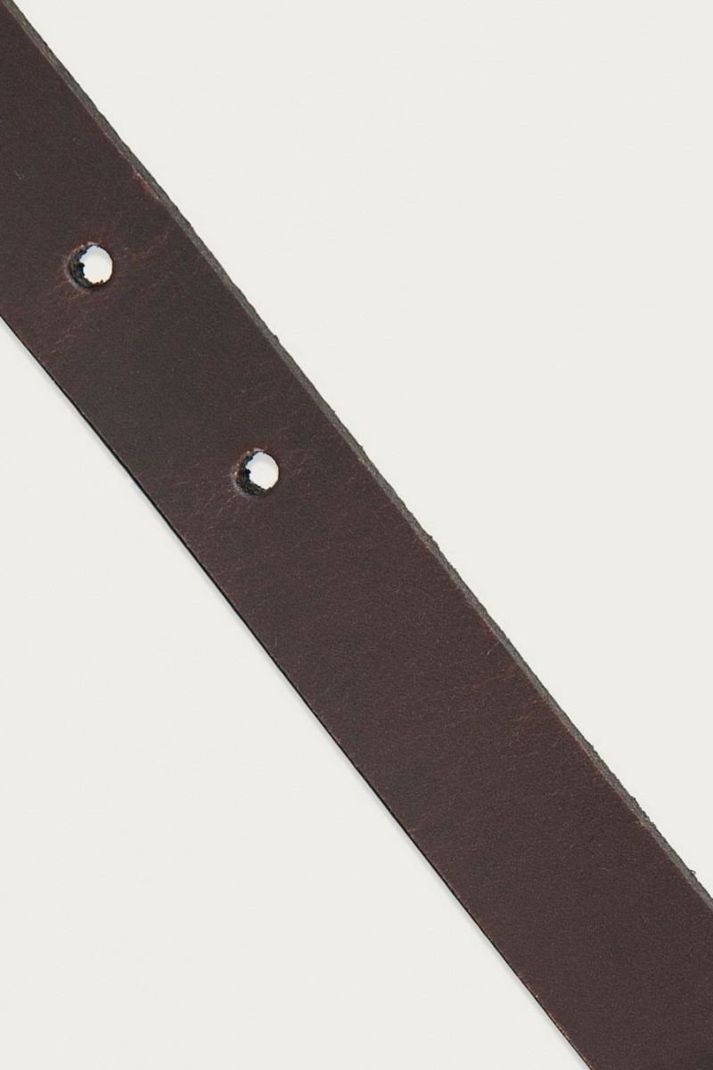 Lucky Brand Leather With Western Buckle Set Women's Belts Dark Brown | South Africa-CYK861324