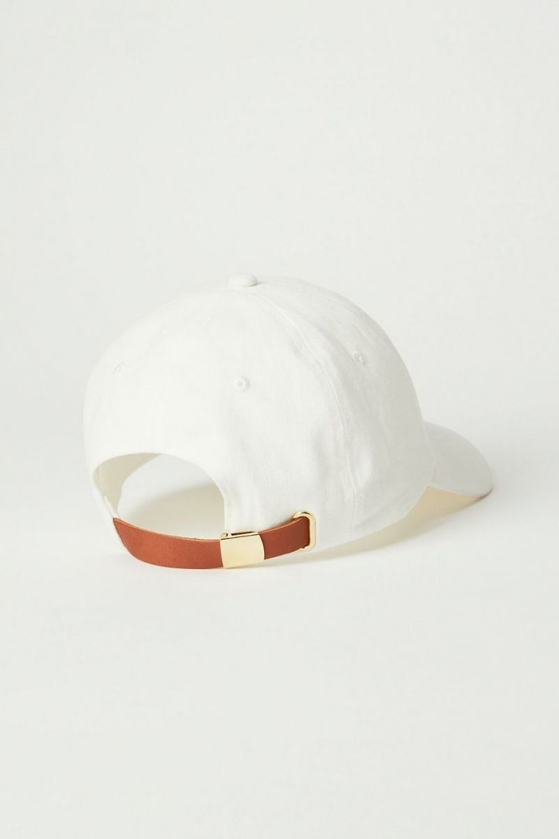 Lucky Brand Lucky Clover Embroidered Baseball Women's Hat White | South Africa-AVC613952