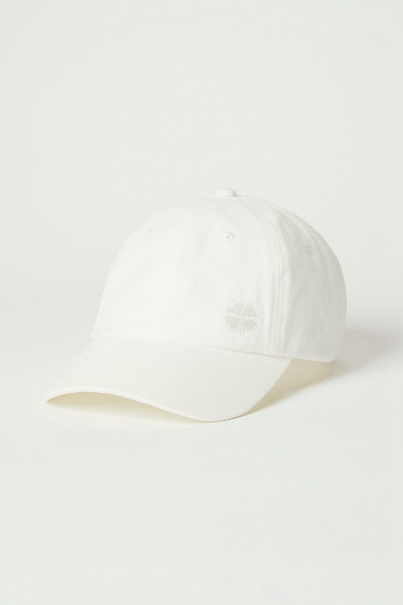 Lucky Brand Lucky Clover Embroidered Baseball Women\'s Hat White | South Africa-AVC613952