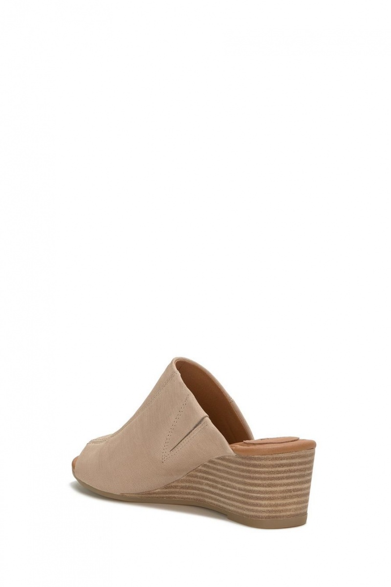 Lucky Brand Malenka Women's Wedge Sandals Beige | South Africa-EAU586193