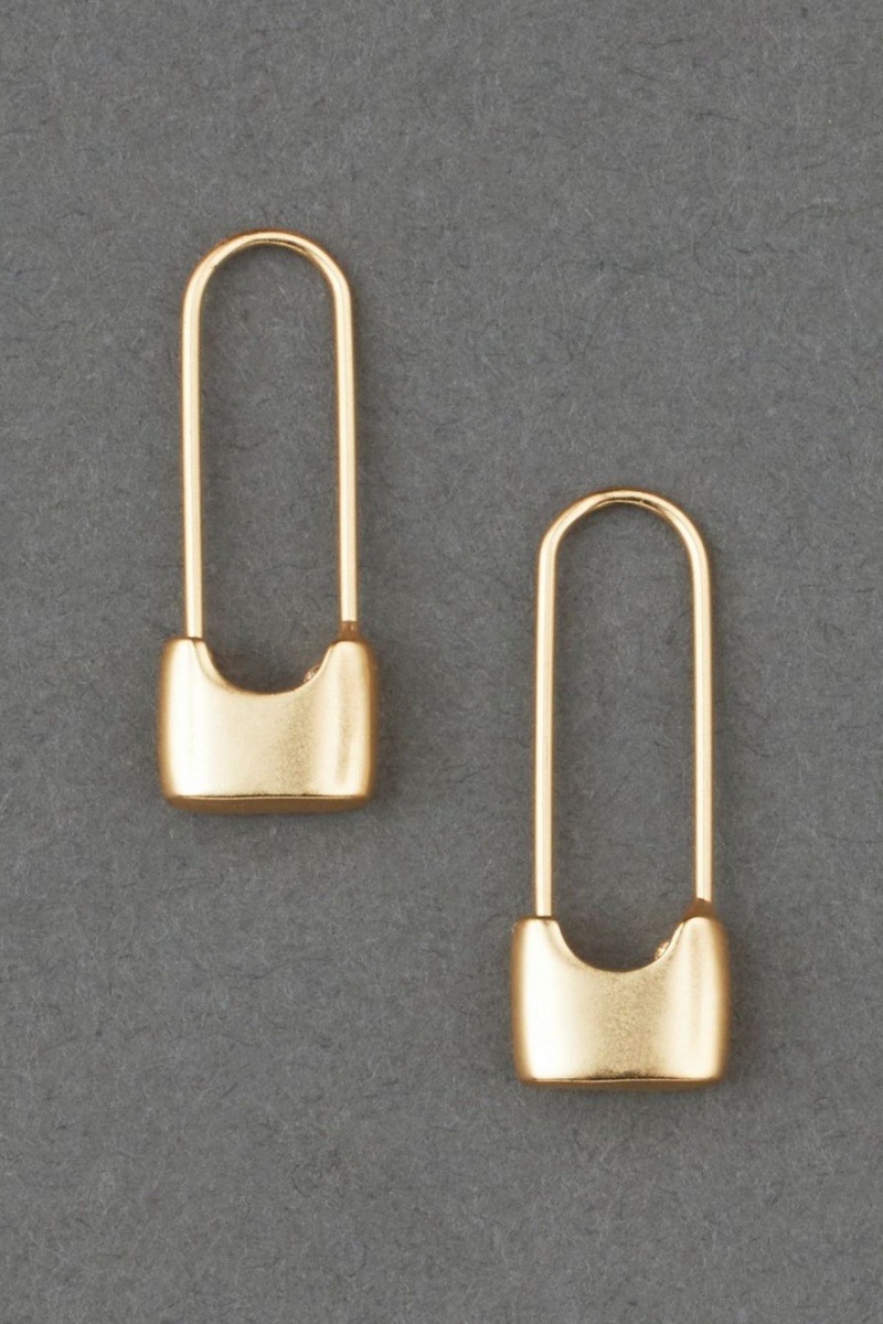 Lucky Brand Modern Safety Pin Mini Women\'s Earrings Gold | South Africa-SQR498271