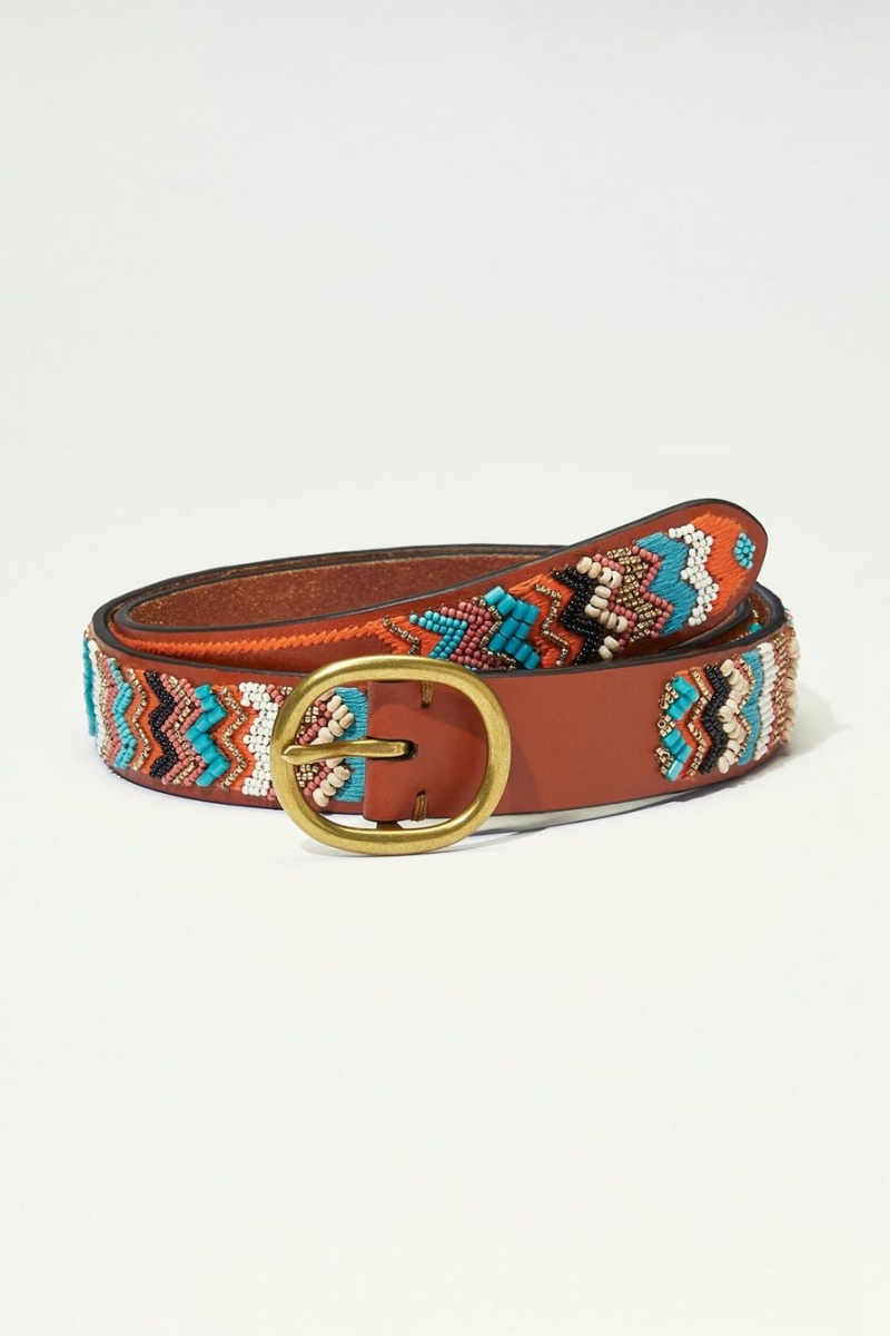 Lucky Brand Multi Beaded Zig Zag Women\'s Belts Multicolor | South Africa-FGT809741