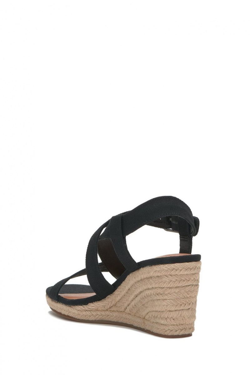 Lucky Brand Mytila Espadrille Women's Wedge Sandals Black | South Africa-AHV467285