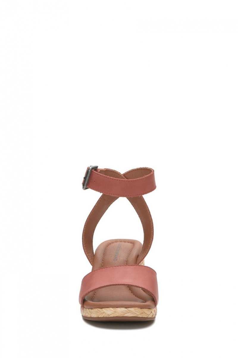 Lucky Brand Nalmo Espadrille Women's Wedge Sandals Light Red | South Africa-QJO573089