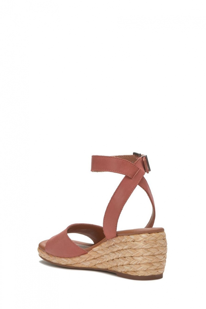 Lucky Brand Nalmo Espadrille Women's Wedge Sandals Light Red | South Africa-QJO573089