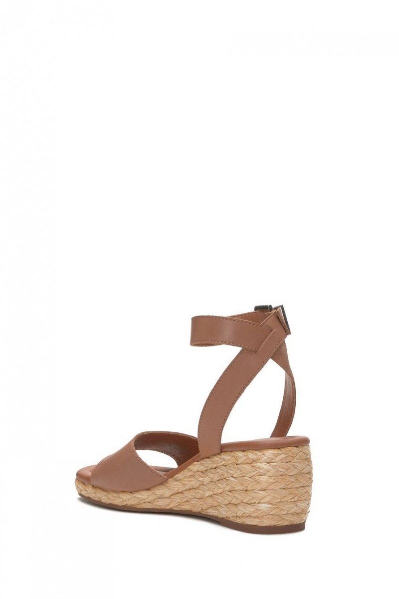 Lucky Brand Nalmo Espadrille Women's Wedge Sandals Dark Beige | South Africa-FYZ284106