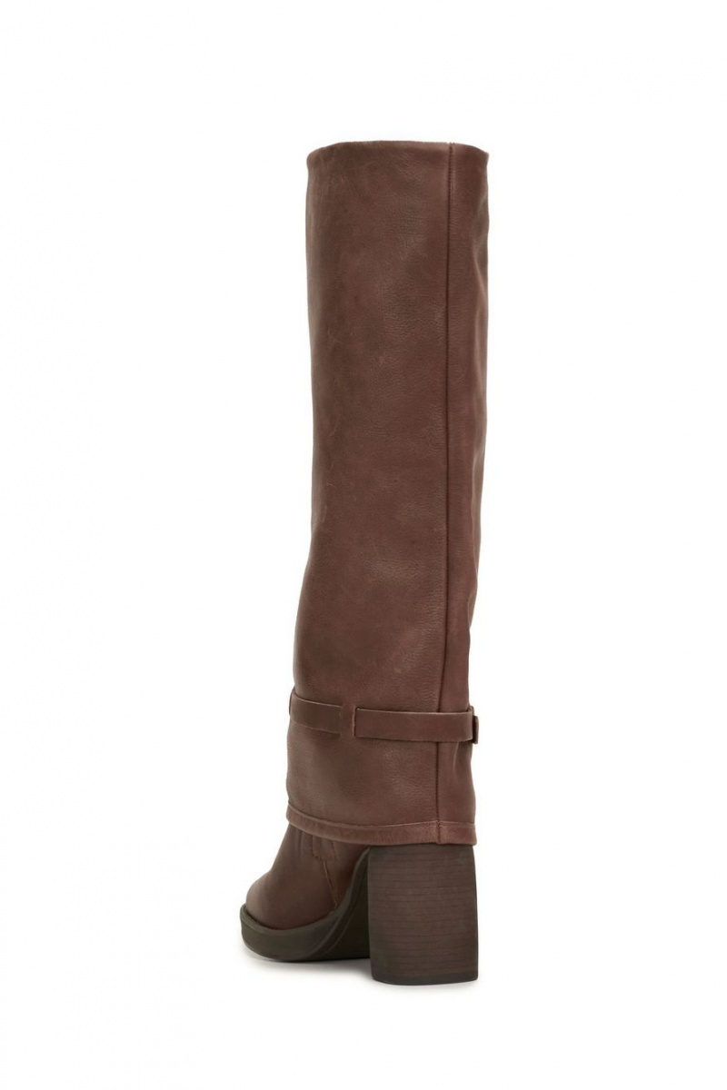 Lucky Brand Nathari Foldover Women's Knee High Boots Dark Brown | South Africa-RFM769140