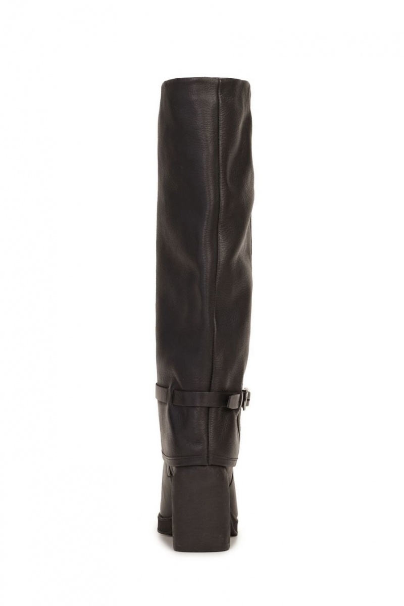 Lucky Brand Nathari Foldover Women's Knee High Boots Black | South Africa-ZLW785936