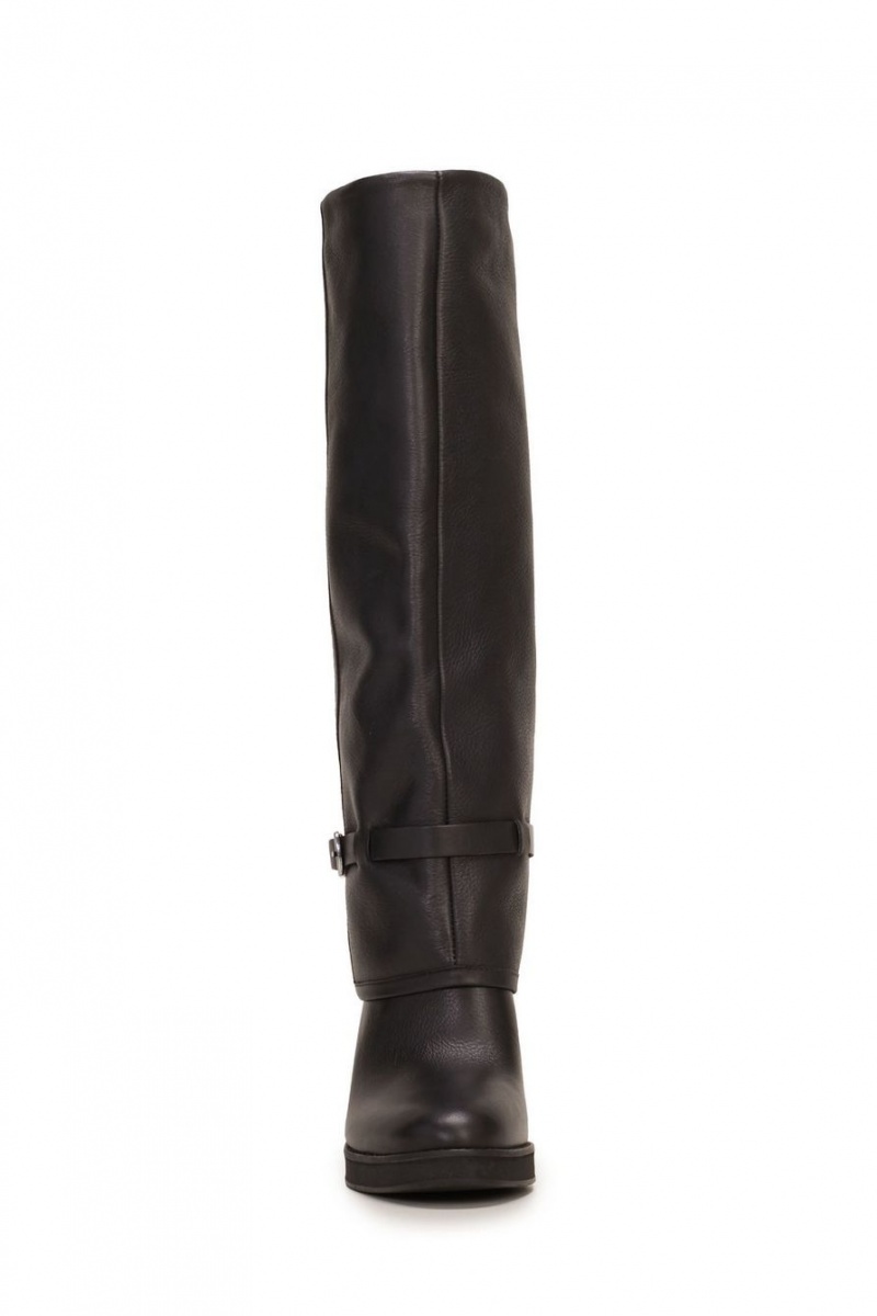 Lucky Brand Nathari Foldover Women's Knee High Boots Black | South Africa-ZLW785936