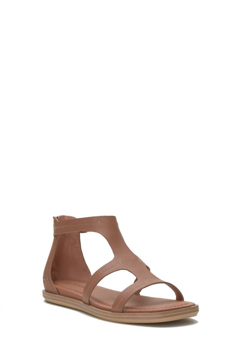 Lucky Brand Nayda Ankle Strap Women\'s Sandals Dark Beige | South Africa-GJV824596