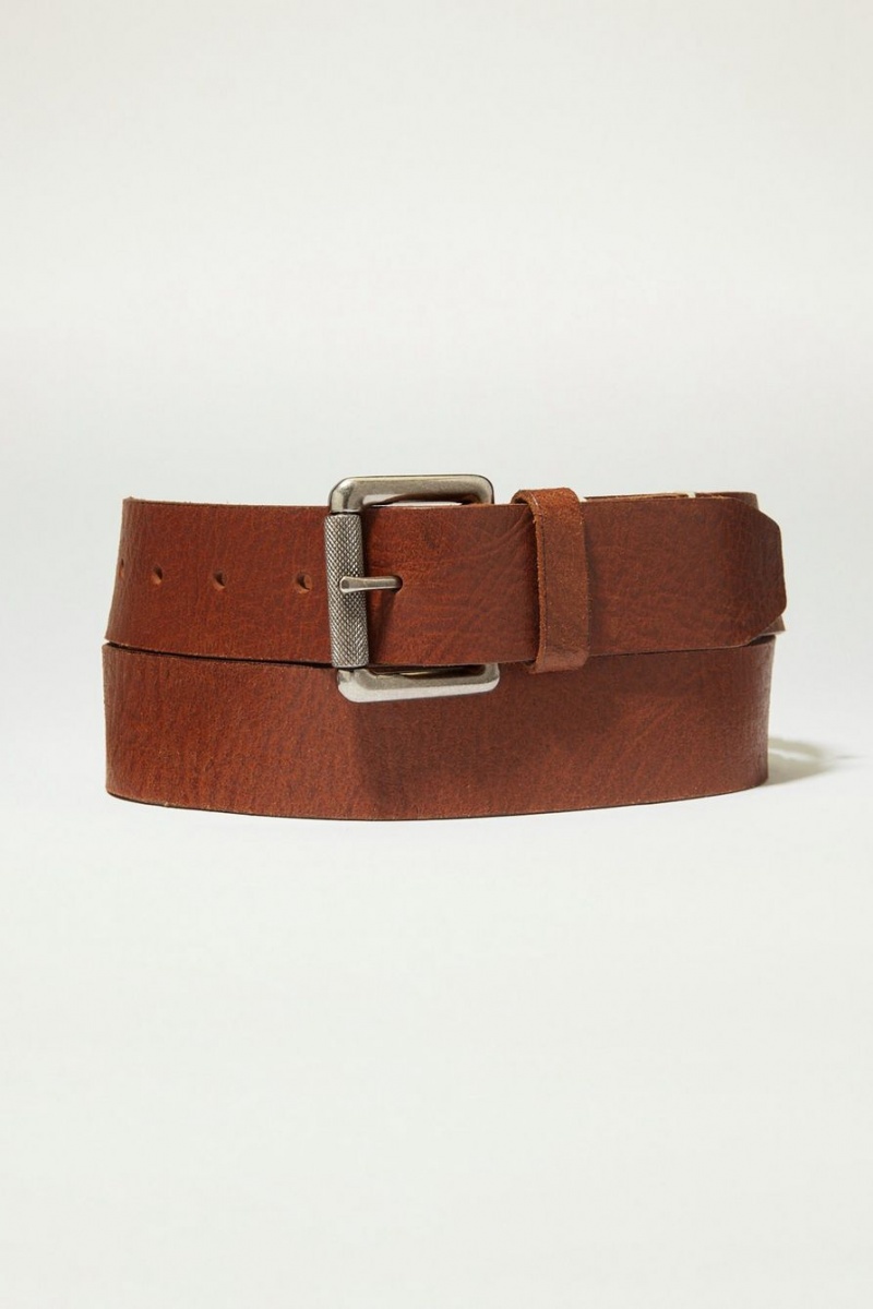 Lucky Brand Novelty Stitch Men\'s Belts Brown | South Africa-FIL846019