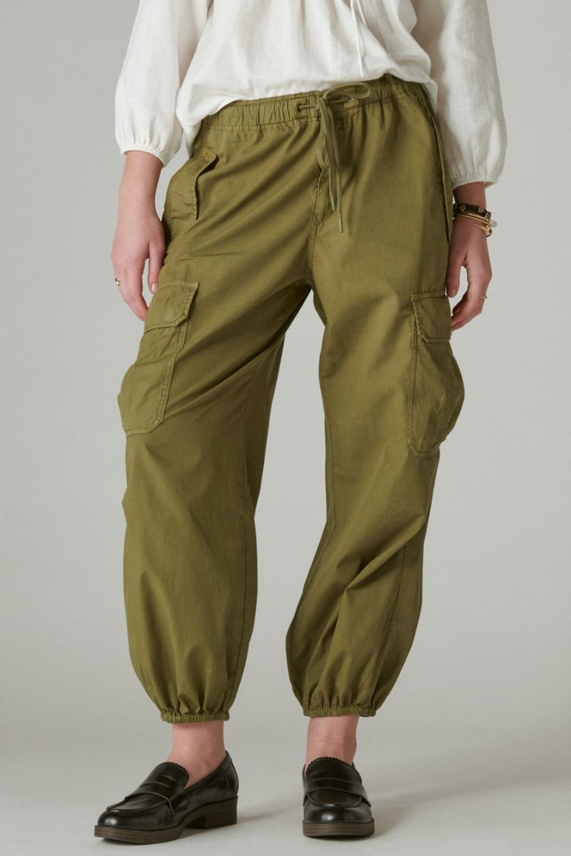 Lucky Brand Parachute Utility Women's Pants Olive | South Africa-ETQ763185