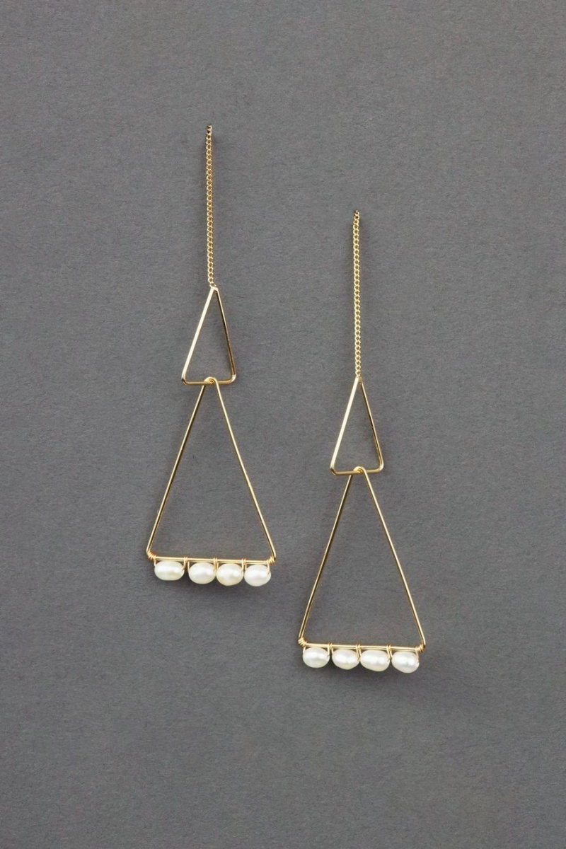 Lucky Brand Pearl Modern Women\'s Earrings Gold | South Africa-AUG937025