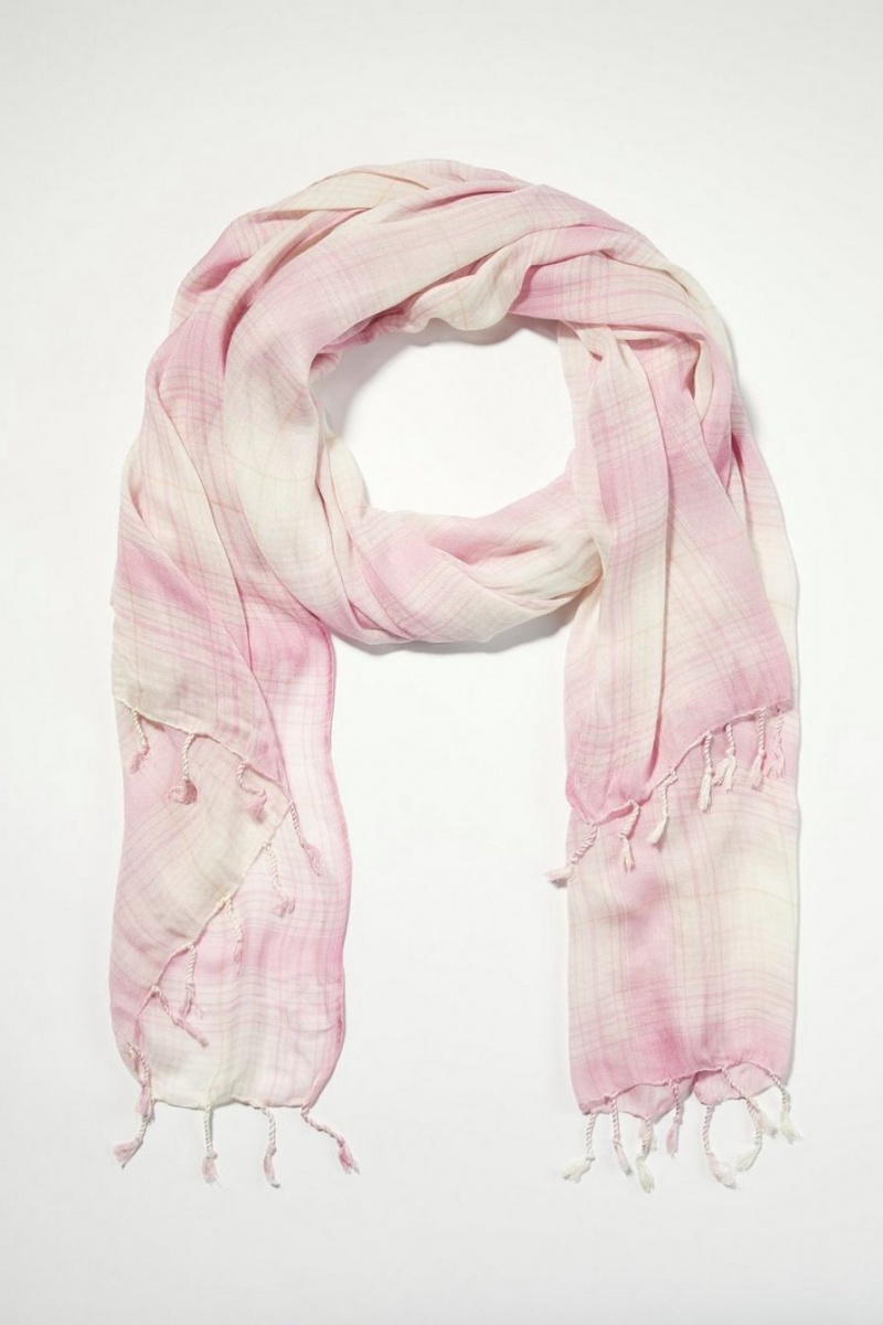 Lucky Brand Plaid Women\'s Scarf Light Pink | South Africa-FWJ051624