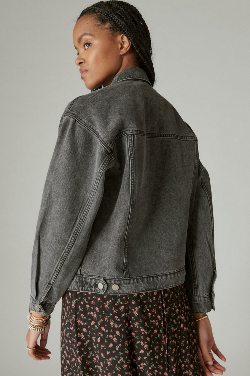 Lucky Brand Relaxed Denim Trucker Women's Jacket Grey | South Africa-BES286715