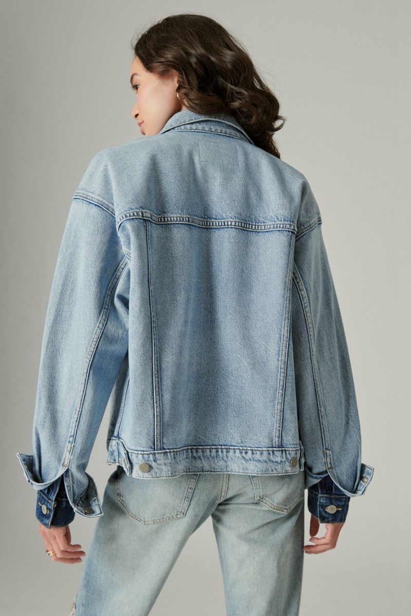 Lucky Brand Relaxed Denim Trucker Women's Jacket Blue | South Africa-RLV281065