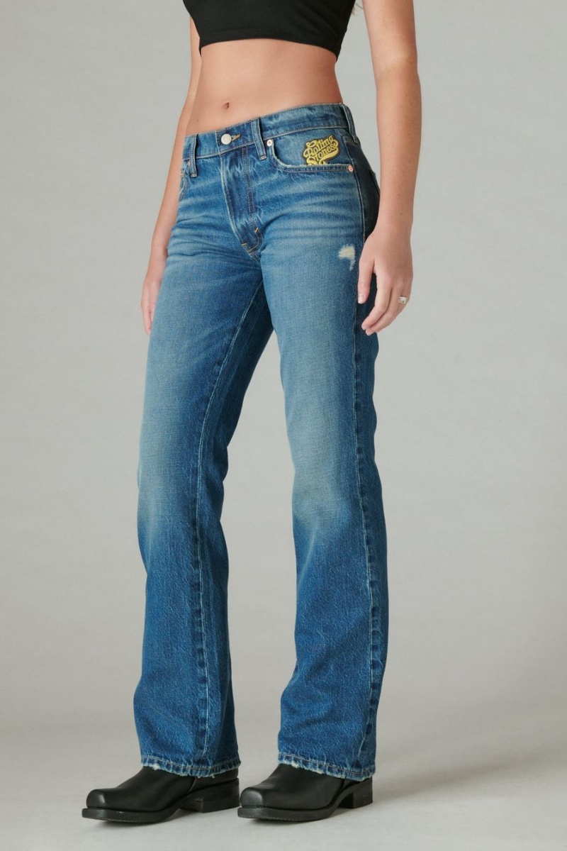 Lucky Brand Rolling Stones Boyfriend Flare Women's Jeans Blue | South Africa-QRH954687