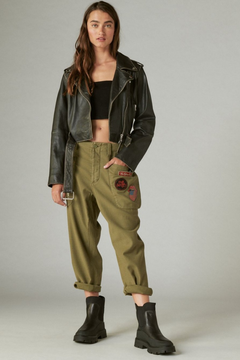 Lucky Brand Rolling Stones Utility Women's Pants Olive | South Africa-LZF062541