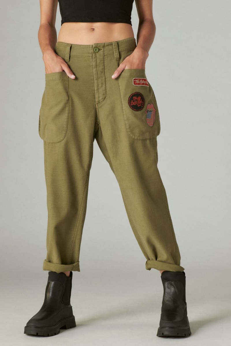 Lucky Brand Rolling Stones Utility Women's Pants Olive | South Africa-LZF062541