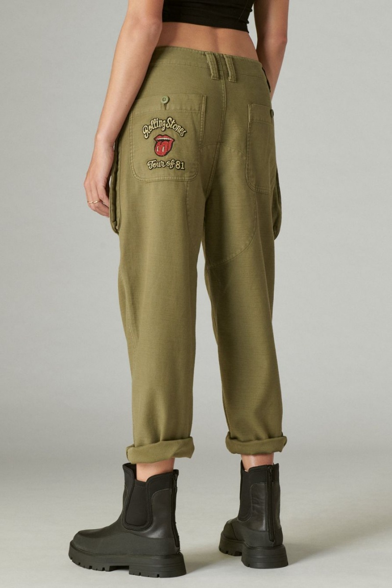 Lucky Brand Rolling Stones Utility Women's Pants Olive | South Africa-LZF062541