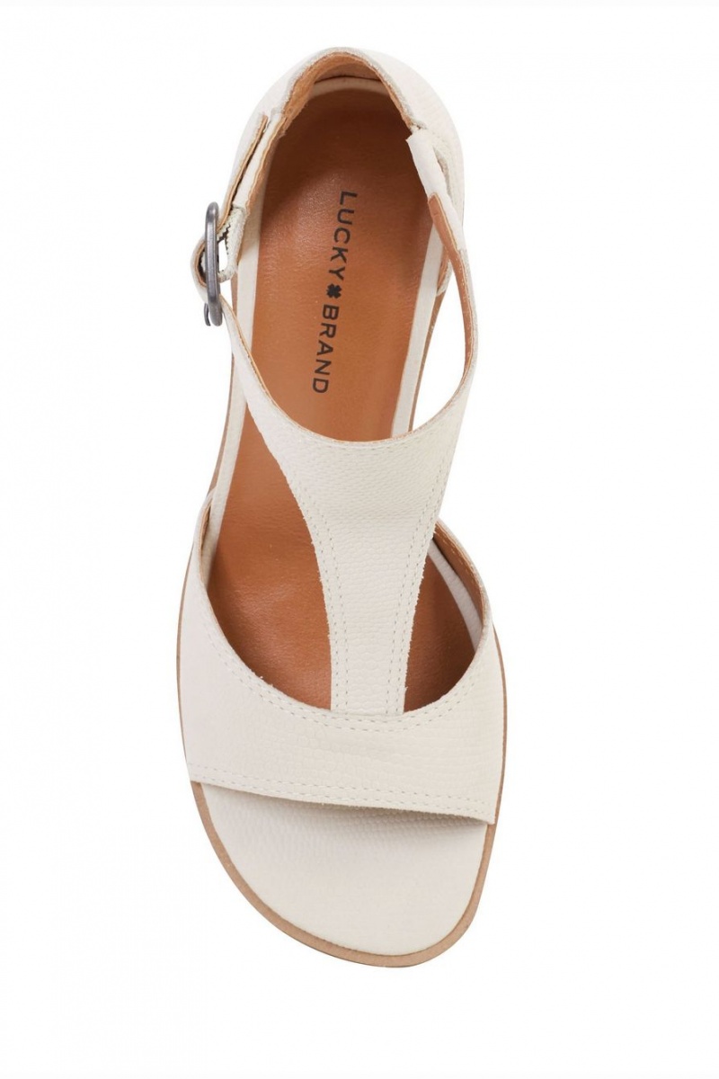 Lucky Brand Sabeni T-strap Women's Sandals White | South Africa-CGK549826