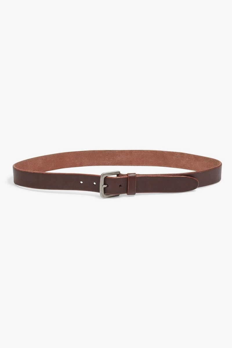 Lucky Brand Santa Fe Leather Men\'s Belts Brown | South Africa-LJC894673