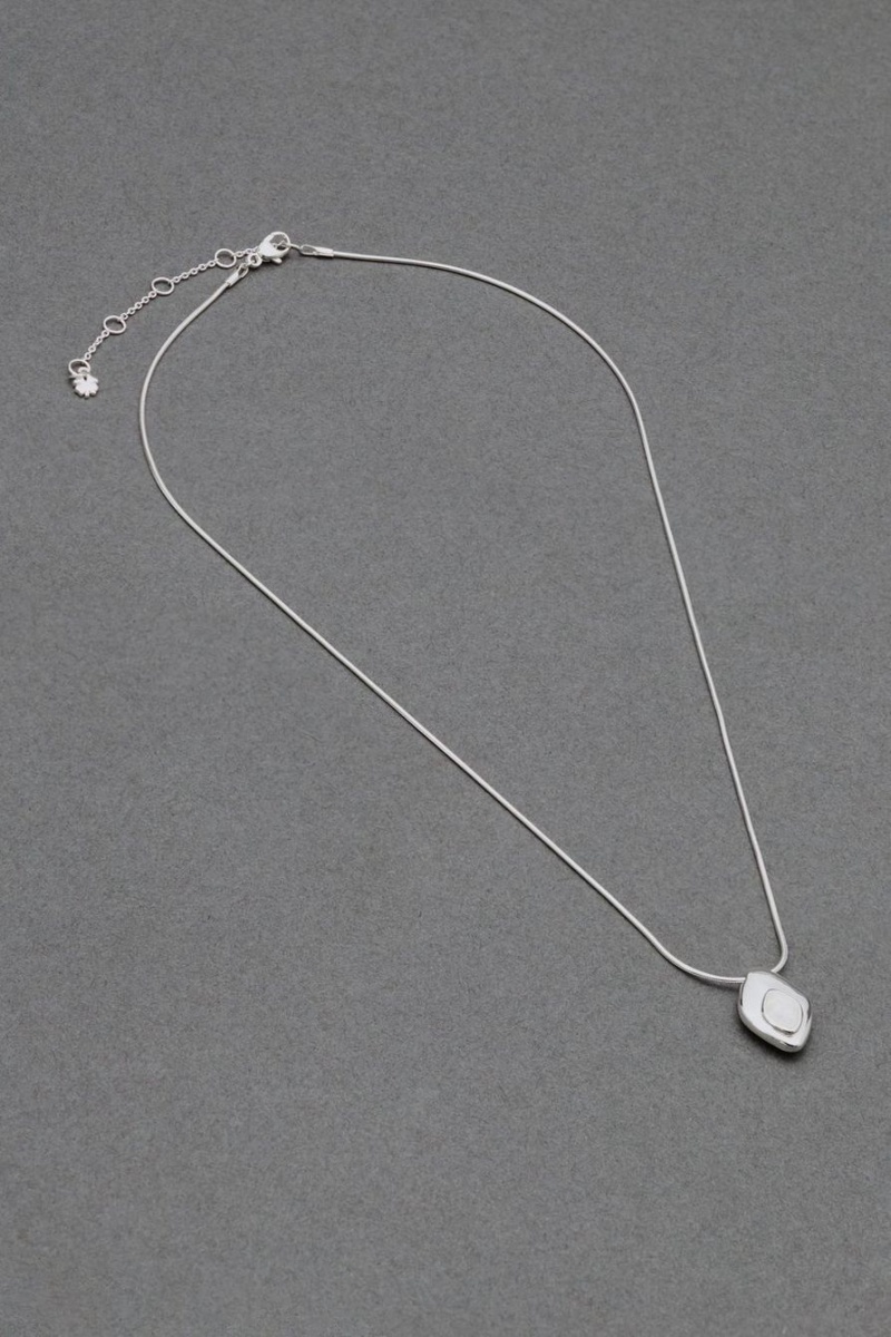 Lucky Brand Semi Stone Women\'s Necklace Silver | South Africa-LJR087562