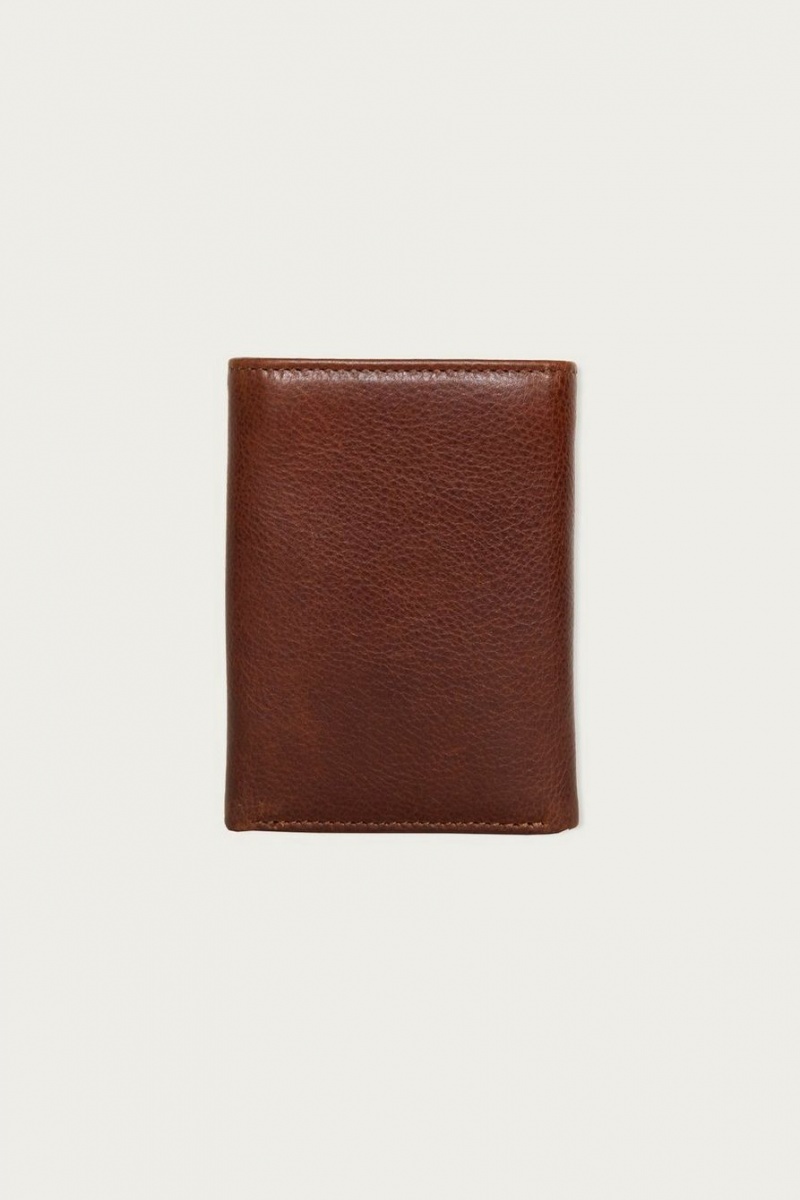 Lucky Brand Smooth Leather Trifold Men's Wallet Dark Brown | South Africa-GLD395072