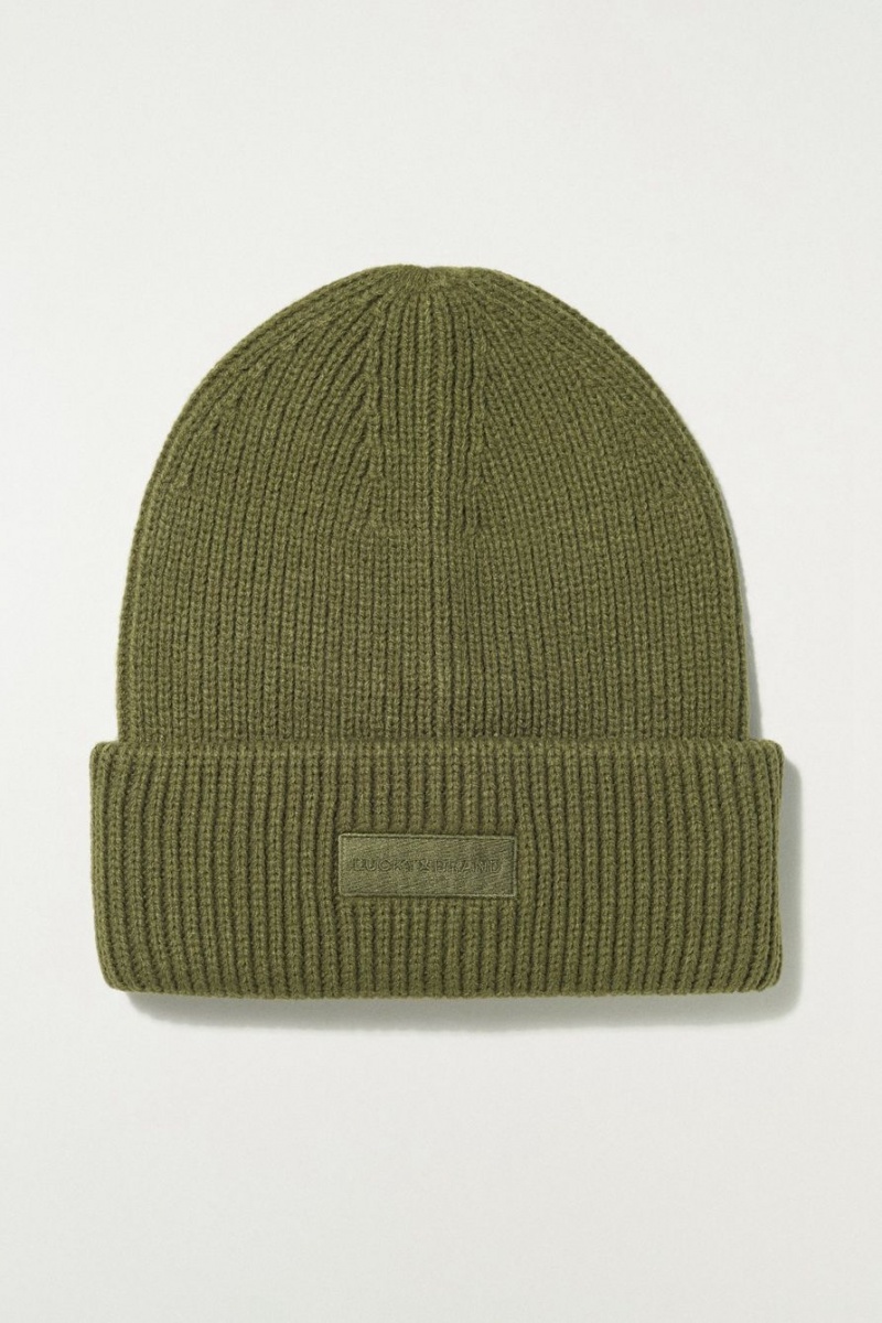 Lucky Brand Solid Knit Men\'s Beanie Camo Green | South Africa-XDH892530