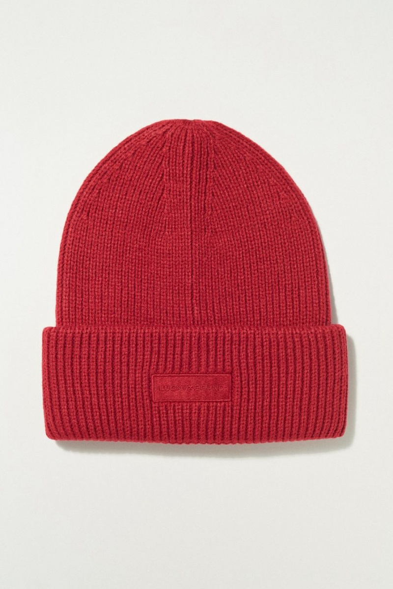 Lucky Brand Solid Knit Men\'s Beanie Red | South Africa-MIL914573