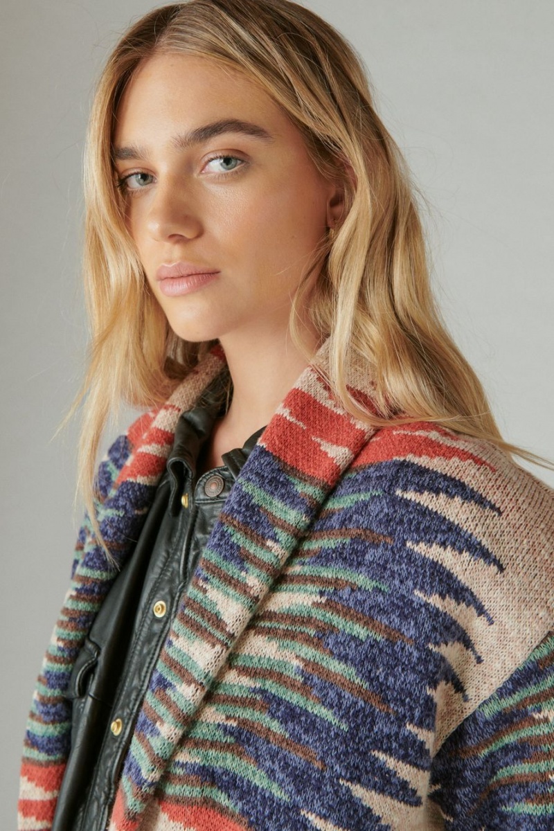 Lucky Brand Southwestern Sweater Women's Cardigan Multicolor | South Africa-ZKR716985