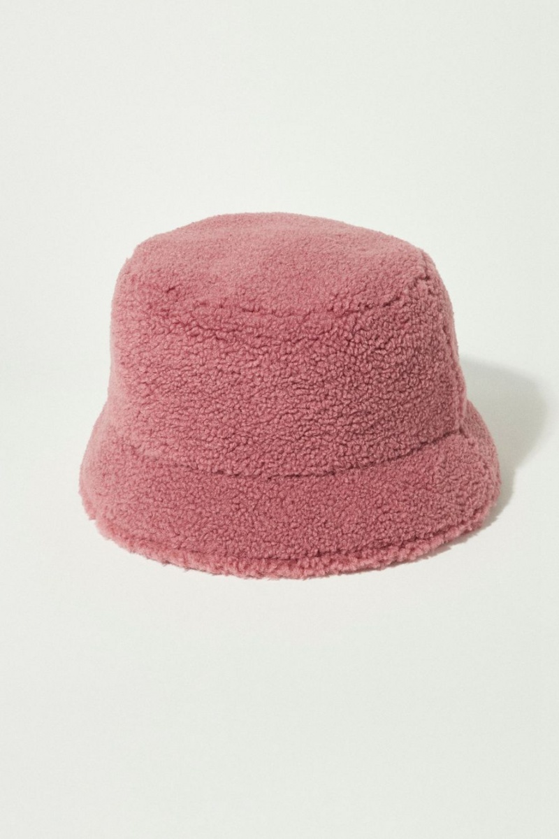 Lucky Brand Teddy Bucket Women\'s Hat Dark Pink | South Africa-JZC820561