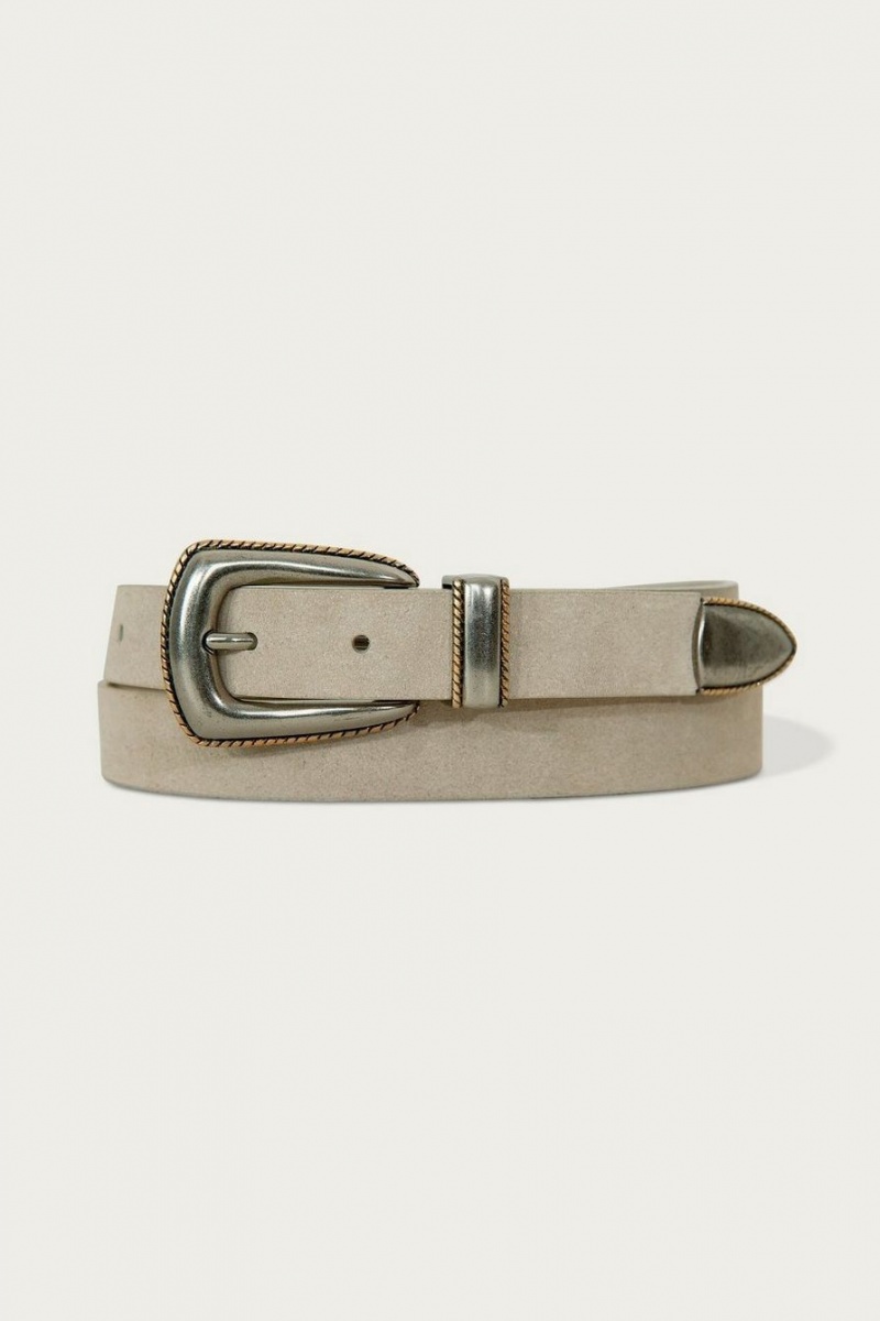 Lucky Brand Western Suede Women\'s Belts Beige | South Africa-OSX521734