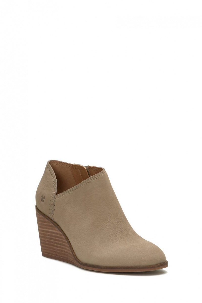 Lucky Brand Zemlin Wedge Women\'s Bootie Brown | South Africa-RFZ596183